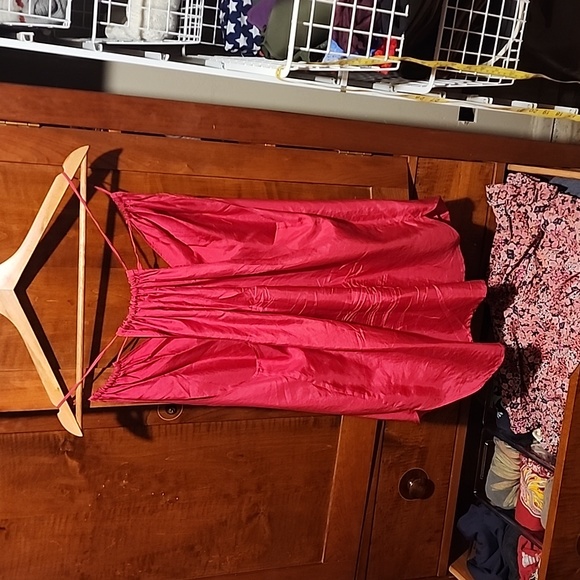 Deep rose/ruby strappy adjustable silk slip blouse - Picture 7 of 8